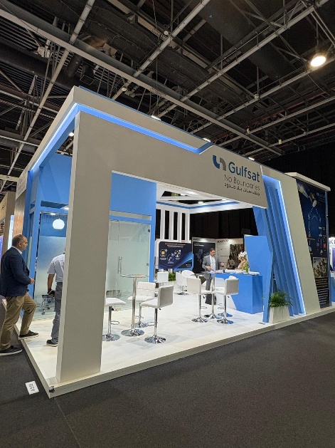 Gulfsat exhibition booth at CABSAT 2025, Dubai World Trade Centre
