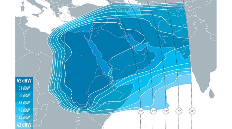 E8WB at 8°W — Eastern Beam downlink contour