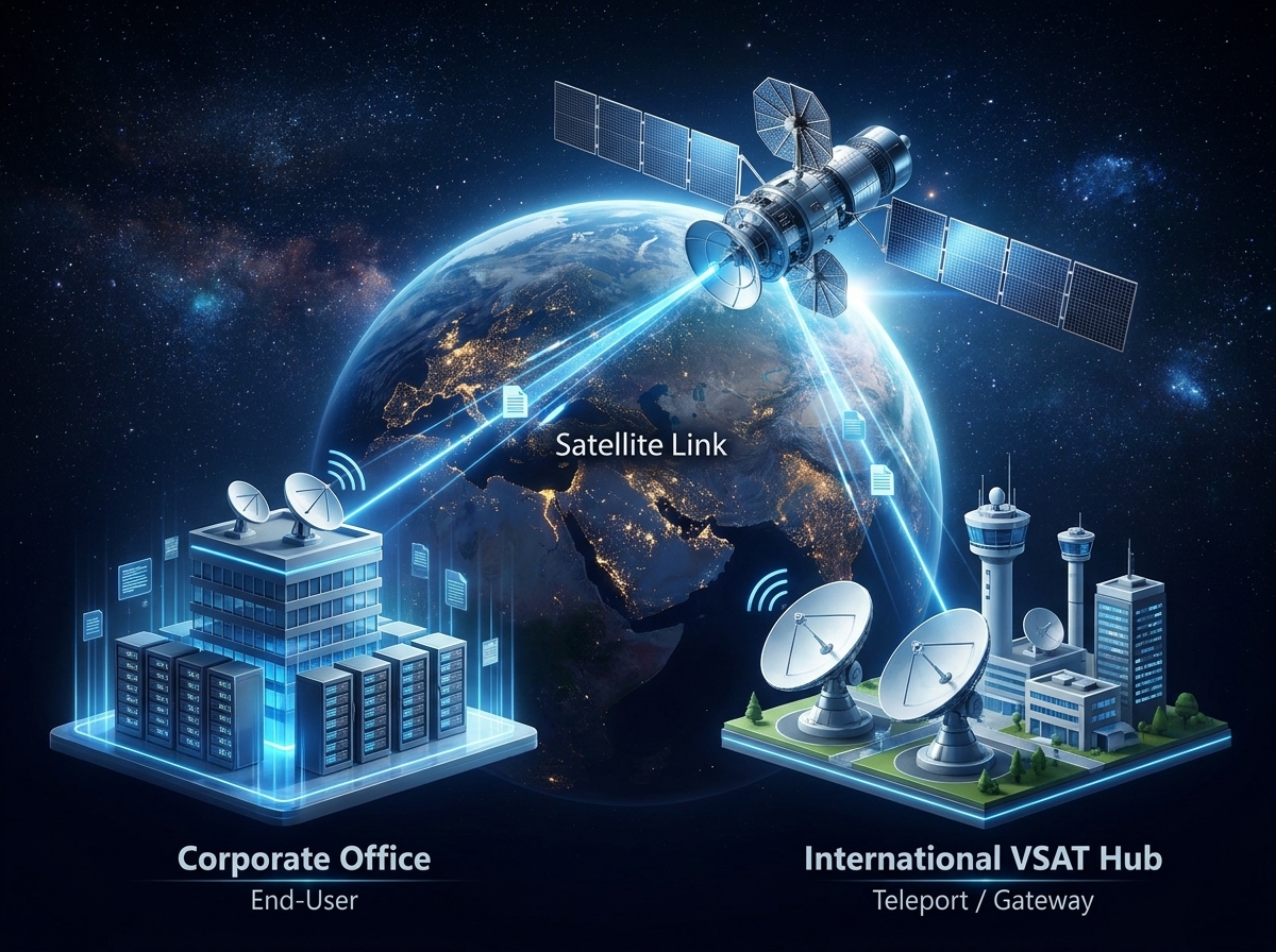 Private VSAT satellite network