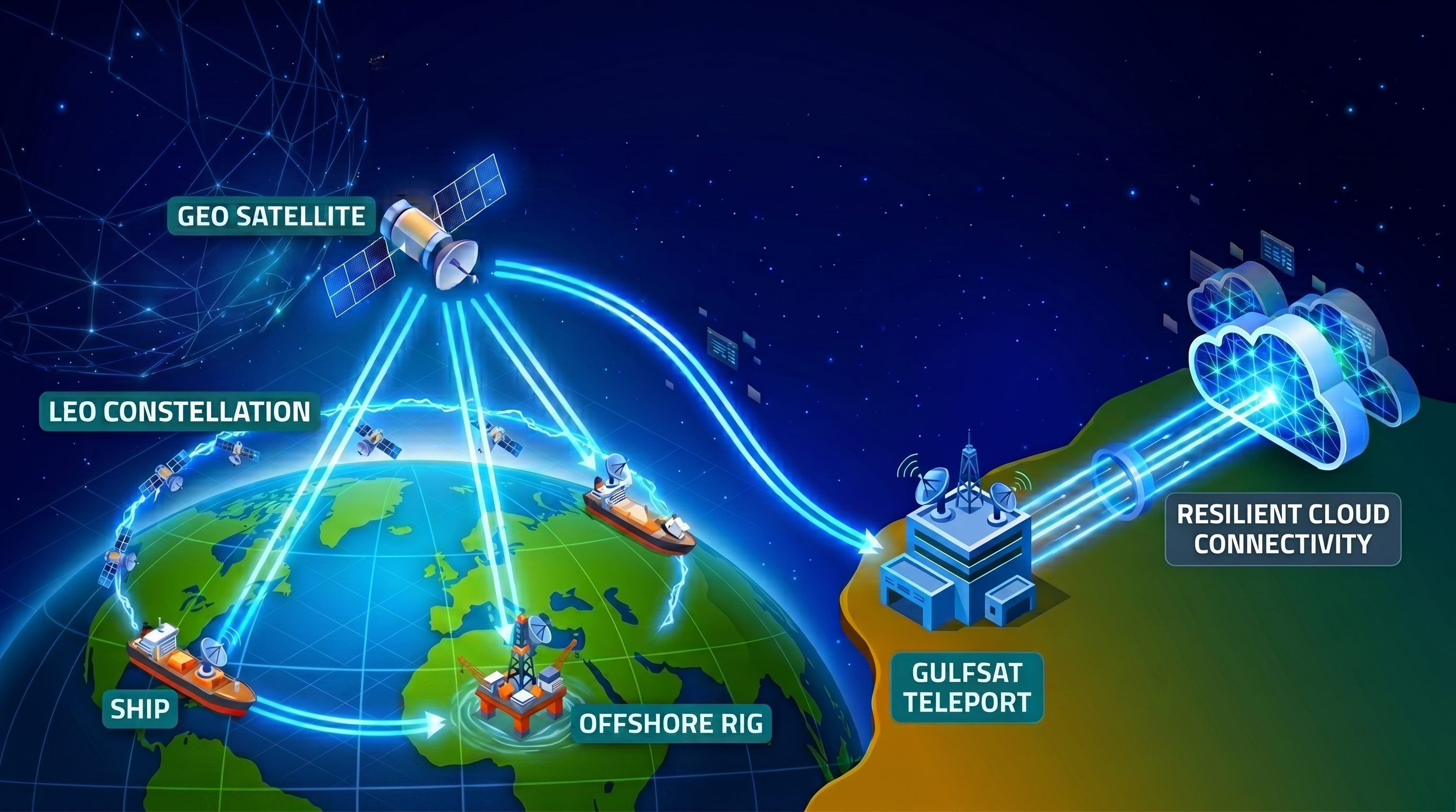 GEO and LEO multi-orbit satellite architecture